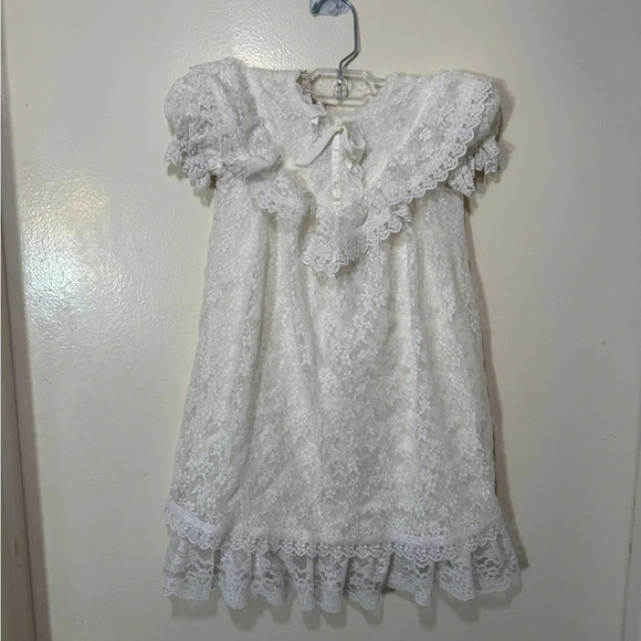 Jessica McClintock- Vintage Lace Girls Dress - White  Size 5 - Picture 2 of 6